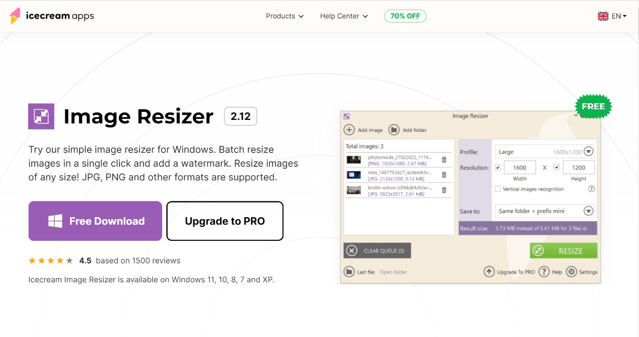Icecream Apps for Image Resizer Software